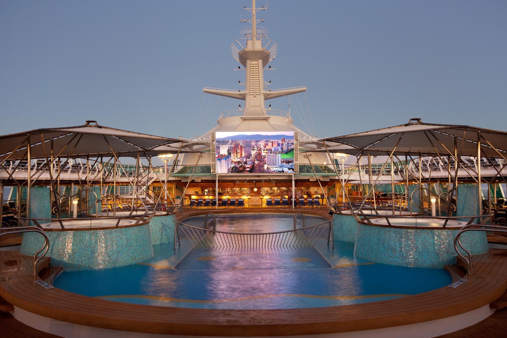 View of Movie Night on pool deck